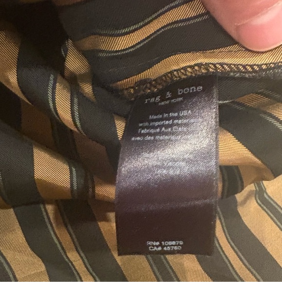 rag & bone $375 NWT Mandy Striped Midi Skirt in Gold Multi Med Viscose & Silk - Picture 9 of 10